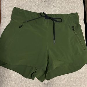 Athleta Dark Green Running Shorts, Like New
